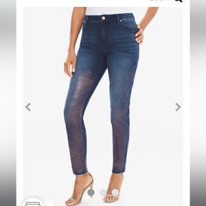 NWT PLATINUM Metallic Foiled JEAN Jeggins by Chico’s Sz 2.5